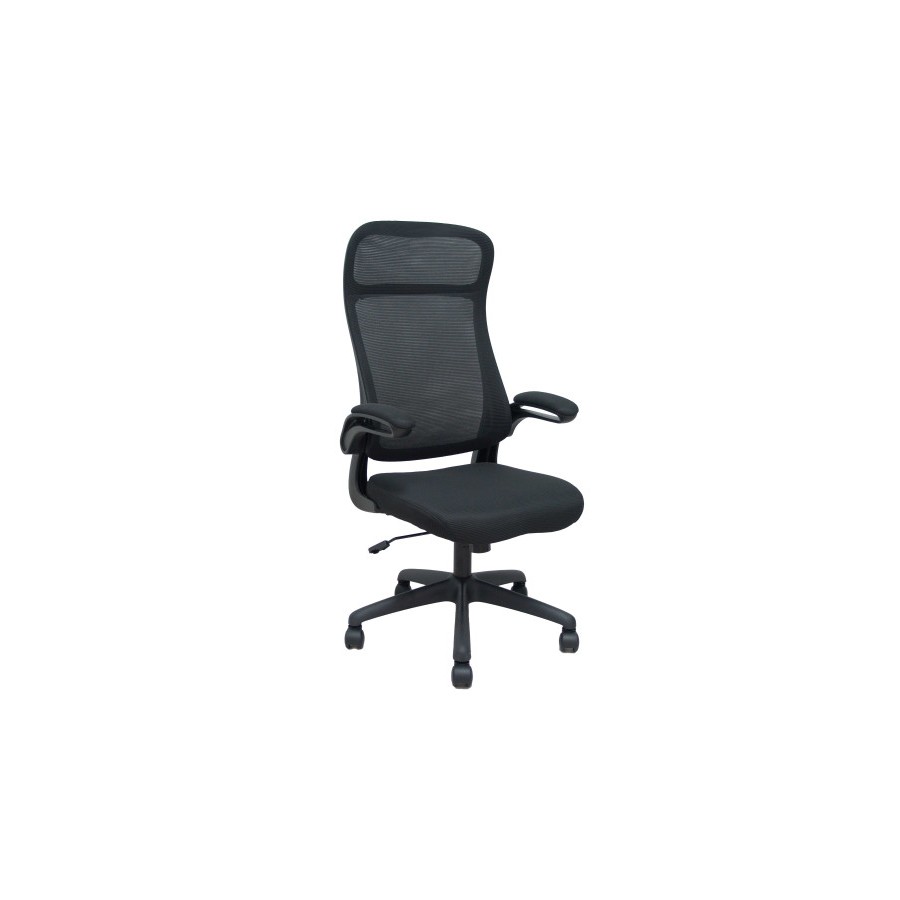 19956-SILLA OPTI524 RESPALDO MALLA NEGRO Y ASIENTO TELA FOROL BY PIQUERAS Y CRESPO 524BM840A840RN