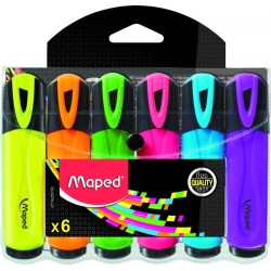 2034-BLISTER DE 6 MARCADORES FLUO PEPS COLORES CLASSIC TRAZO 1-5MM. MAPED 742557