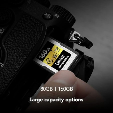 20341-LEXAR 160GB PROFESSIONAL CFEXPRESS TYPE A CARD GOLD SERIE, UP TO 900MB/S READ 800MB/S WRITE. VPG 400