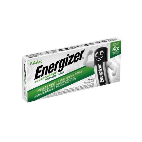 20517-PACK 10 PILAS RECARGABLES POWER PLUS PRECISION NH12 - HR03 AAA 700mAh 1,2V ENERGIZER E300626403