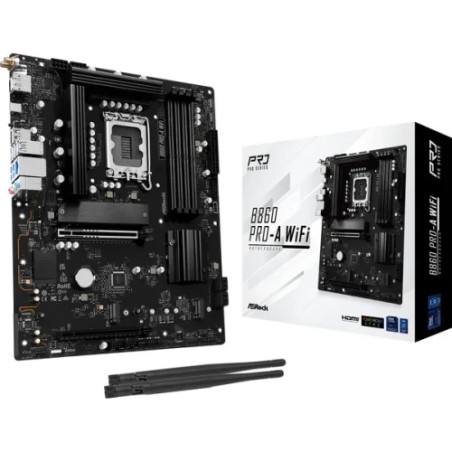 20523-PLACA ASROCK B860 PRO-A WIFI,INTEL,1851,B860,4DDR5,256GB,1HDMI+1DP,4SATA3+2M.2,2.5GBLAN,WIFI6E+BT5.3,8USB3.2+2USB