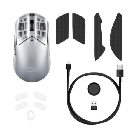 20547-HP Raton gaming inalambrico HyperX Pulsefire Haste 2 S plateado