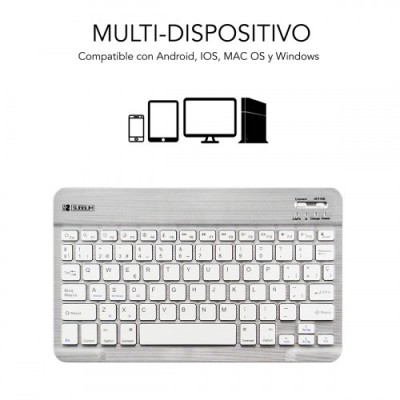 SUBBLIM Teclado Bluetooth Smart BT Keyboard Silver