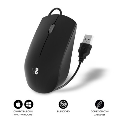 SUBBLIM Raton Business Silencioso con cable USB 1200 DPI