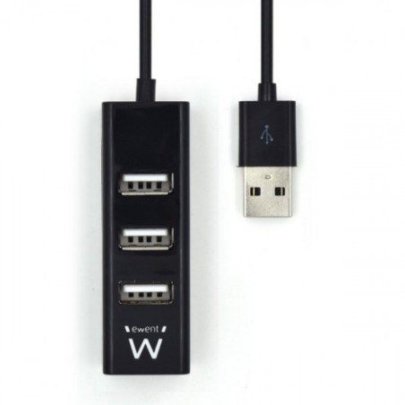 21264-Ewent EW1123 hub de interfaz 480 Mbit/s Negro