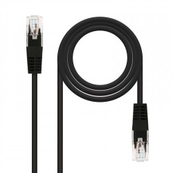 21510-Nanocable CABLE RED LATIGUILLO RJ45 CAT.5E UTP AWG24, NEGRO, 2.0 M