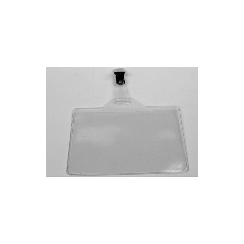 2209-CAJA 100 FUNDAS IDENTIFICACION PVC APAISADO 70x106MM CON PINZA IBERPLAS 1075P100