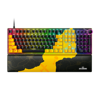 Razer Huntsman V2 PUBG BATTLEGROUNDS Edition teclado Juego USB QWERTY Ingles de EE UU Negro Amarillo