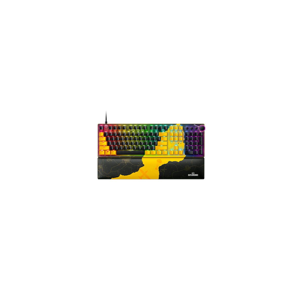 Razer Huntsman V2 PUBG BATTLEGROUNDS Edition teclado Juego USB QWERTY Ingles de EE UU Negro Amarillo