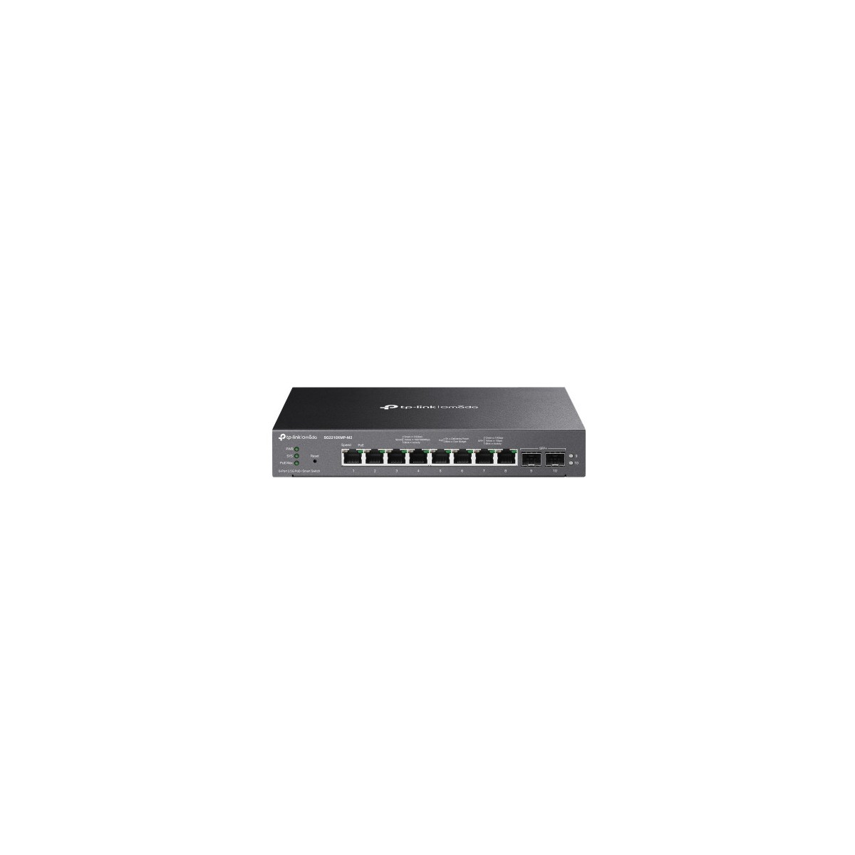 TP Link Omada SG2210XMP M2 switch Gestionado L2 L2 25G Ethernet 100 1000 2500 Energia sobre Ethernet PoE Negro