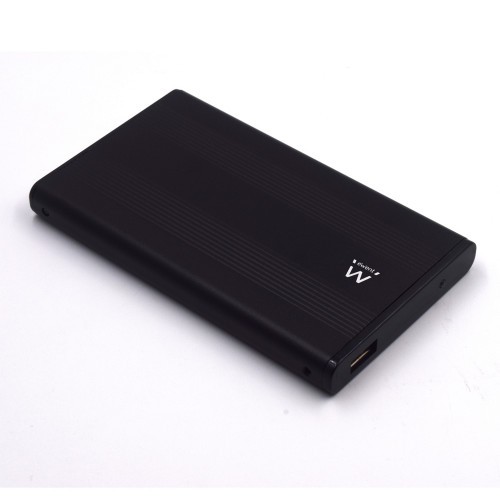 22716-Ewent EW7041 caja para disco duro externo Aluminio, Negro 2.5" USB con suministro de corriente