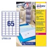 2291-PAQUETE 25 HOJAS MINI ETIQUETAS TRANSPARENTES-IMPRESORAS LASER-38,1X21,2 MM AVERY L7551-25