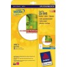 2293-PAQUETE 25 HOJAS ETIQUETAS FULL-FACE NO TOUCH BLANCAS PAPEL CUCHE OPACA PARA CD-IMPRESORAS INYECCION TINTA-117 MM A