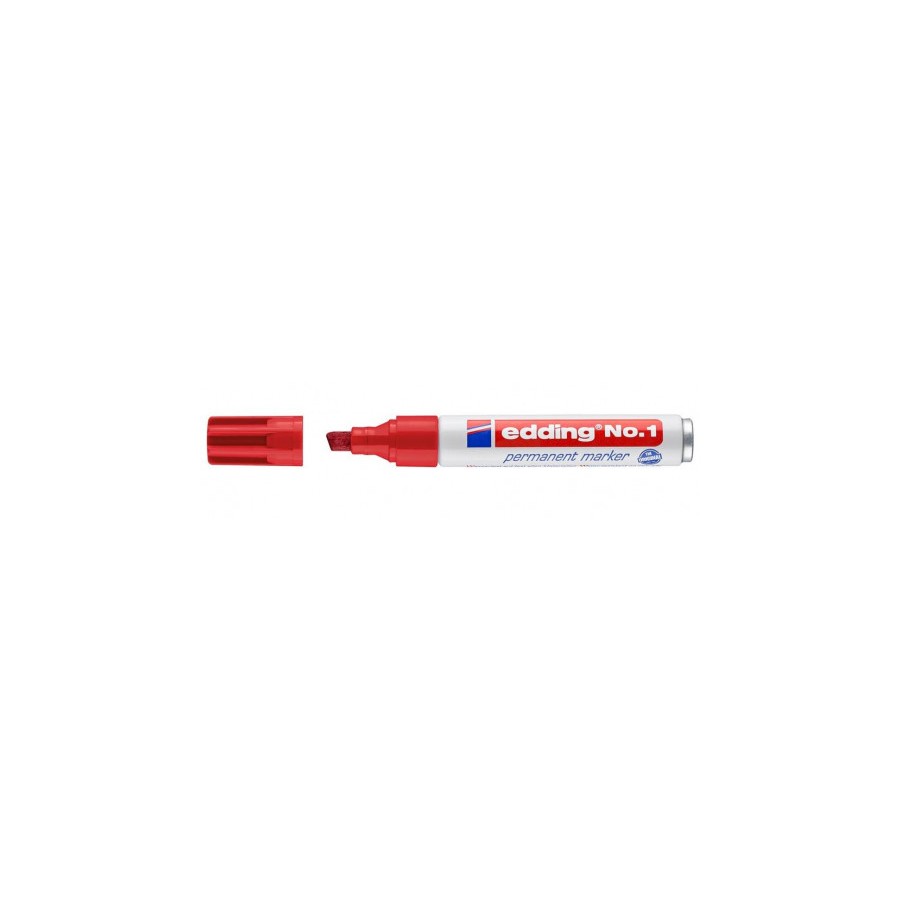 23098-MARCADOR PERMANENTE PUNTA BISELADA 1-5MM No1 ROJO EDDING 1-02