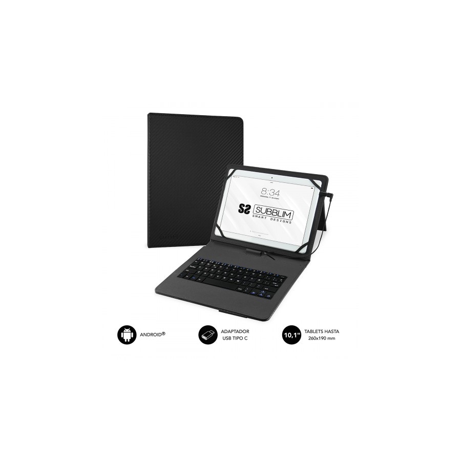 23122-SUBBLIM Funda con Teclado Micro USB - USB C KEYTAB PRO USB 10,1" Black 23122-SUBBLIM Funda con Teclado Micro USB - USB C KEYTAB PRO USB 10,1" Black