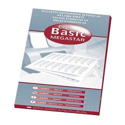 2403-CAJA 100 HOJAS ETIQUETAS BLANCAS SIN MARGENES-LASER/INYECCION DE TINTA/FOTOCOPIADORAS-210X148 MM MEGASTAR LP4MS-210