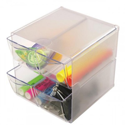 ORGANIZADOR MODULAR CON CUATRO CAJONES DE 165X7X7 TRANSPARENTE DEFLECTO 350301