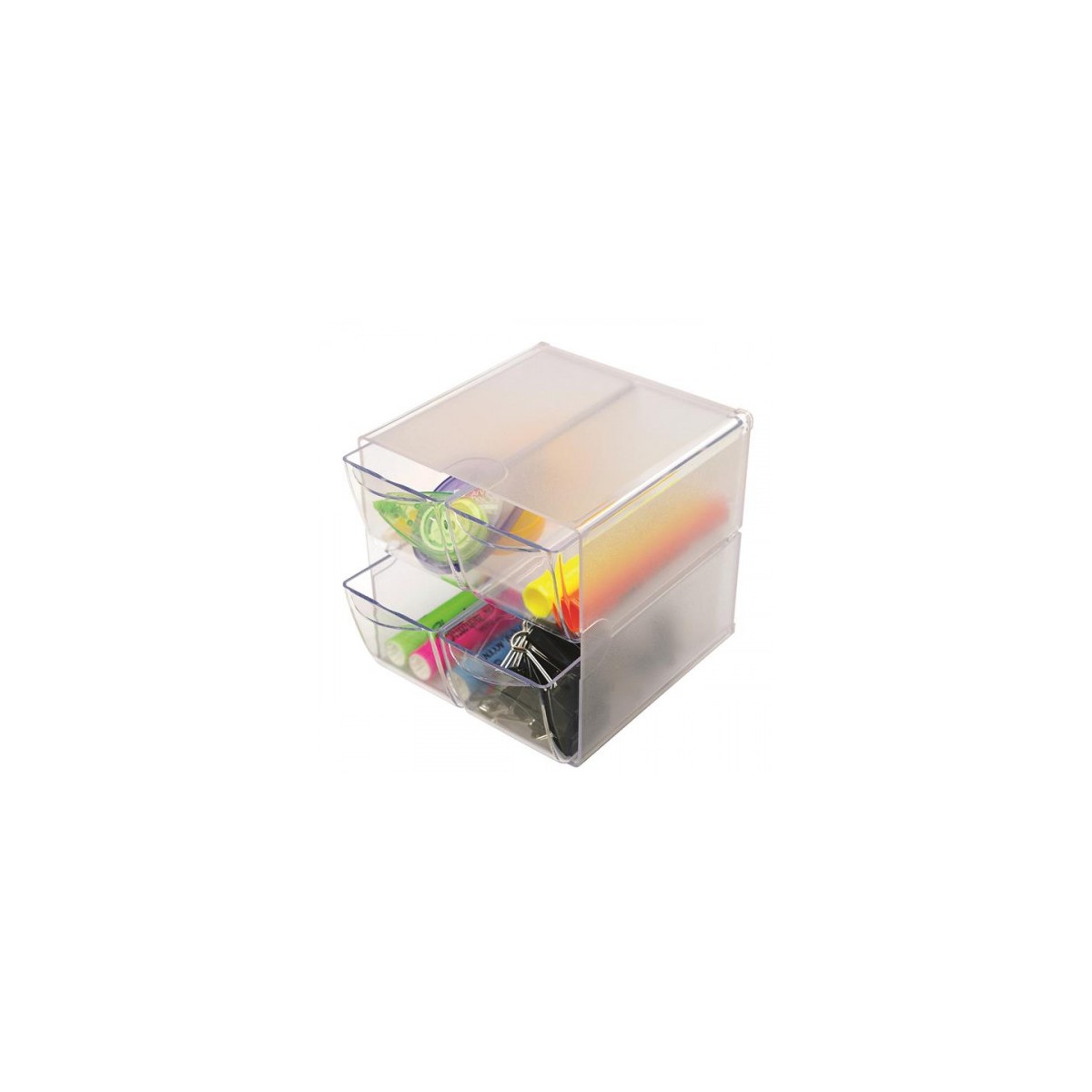 ORGANIZADOR MODULAR CON CUATRO CAJONES DE 165X7X7 TRANSPARENTE DEFLECTO 350301