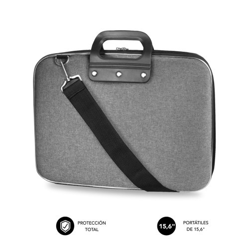 24507-SUBBLIM Maletin semirrigido Poliester reforzado 15,6" Gris EVA