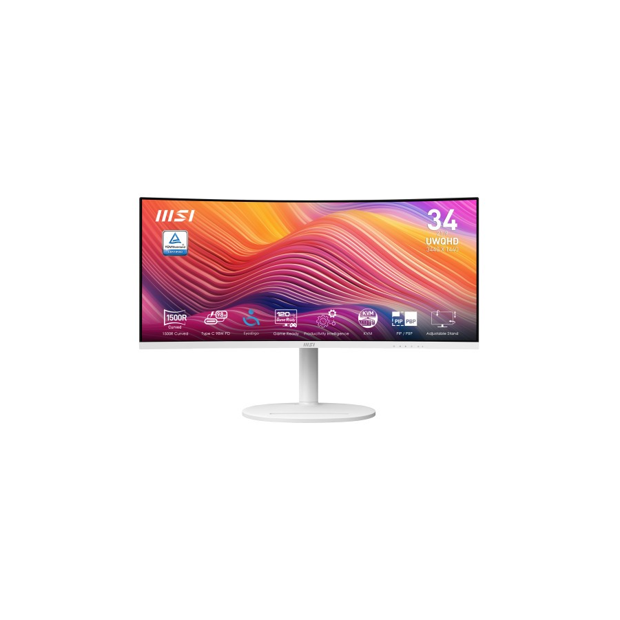 24706-MSI Modern MD342CQPW pantalla para PC 86,4 cm (34") 3440 x 1440 Pixeles UltraWide Quad HD Blanco 24706-MSI Modern MD342CQPW pantalla para PC 86,4 cm (34") 3440 x 1440 Pixeles UltraWide Quad HD Blanco