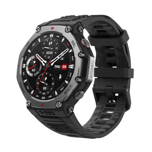 24824-Amazfit T-Rex 3 3,81 cm (1.5") AMOLED Digital 480 x 480 Pixeles Pantalla tactil Negro Wifi GPS (satelite)