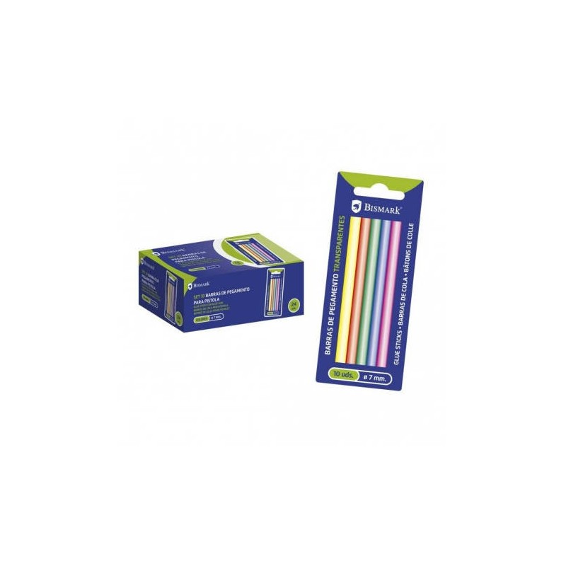 2487-BLISTER 10 BARRAS DE PEGAMENTO SILICONA SURTIDO COLORES 7,2 X 100 MM. BISMARK 327110 2487-BLISTER 10 BARRAS DE PEGAMENTO SILICONA SURTIDO COLORES 7,2 X 100 MM. BISMARK 327110