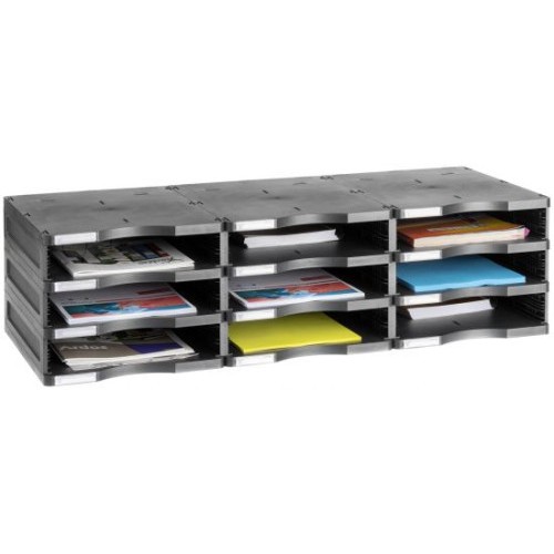 24894-MODULO SOSTENIBLE DE CLASIFICACION 9 COMPARTIMENTOS 360X900X240 MM COLOR NEGRO ARCHIVO 2000 6533 NE