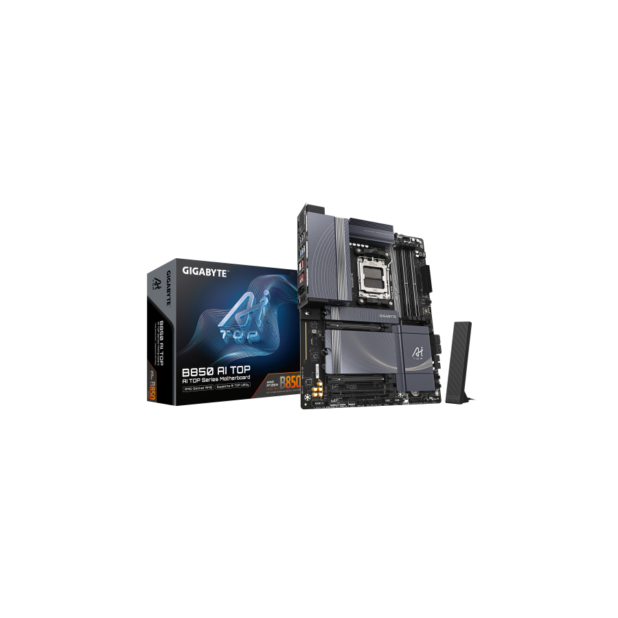 24906-PLACA GIGABYTE B850 AI TOP,AMD,AM5,B850,4DDR5,256GB,1HDMI+USB-C,4SATA3+3M.2,2X10GBELAN+WIFI7+BT5.4,7USB3.2,ATX 24906-PLACA GIGABYTE B850 AI TOP,AMD,AM5,B850,4DDR5,256GB,1HDMI+USB-C,4SATA3+3M.2,2X10GBELAN+WIFI7+BT5.4,7USB3.2,ATX
