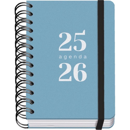 25031-AGENDA ESCOLAR 2025-2026 TAMANO A6 TAPA CARTON FORRADO DIA PAGINA PRIME LOGIC DOHE 52053
