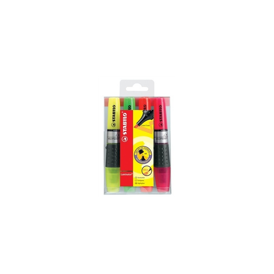 25250-ESTUCHE 4 MARCADORES FLUORESCENTES LUMINATOR TRAZO 2/5MM. STABILO 71/4