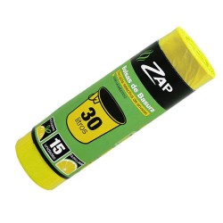 2535-ROLLO 15 UNIDADES BOLSA BASURA AMARILLO OLOR LIMON 30 LITROS ZAP 320185