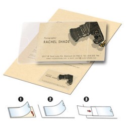 2637-PACK DE 100 FUNDAS ADHESIVAS PARA TARJETAS DE VISITA- APERTURA LATERAL - 60 X 95 MM 3L 10109