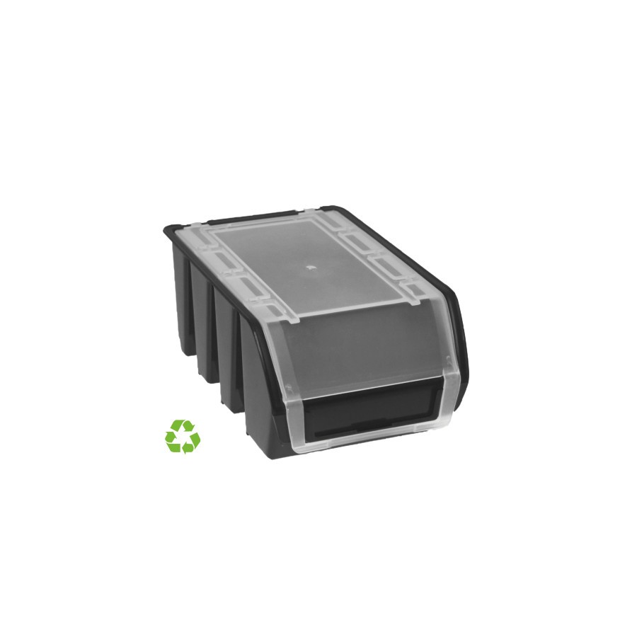 26524-GAVETA SOSTENIBLE CON TAPA 0,9 LITROS 16x11,5x7,5 CM NEGRO ARCHIVO 2000 CP14900316C NE