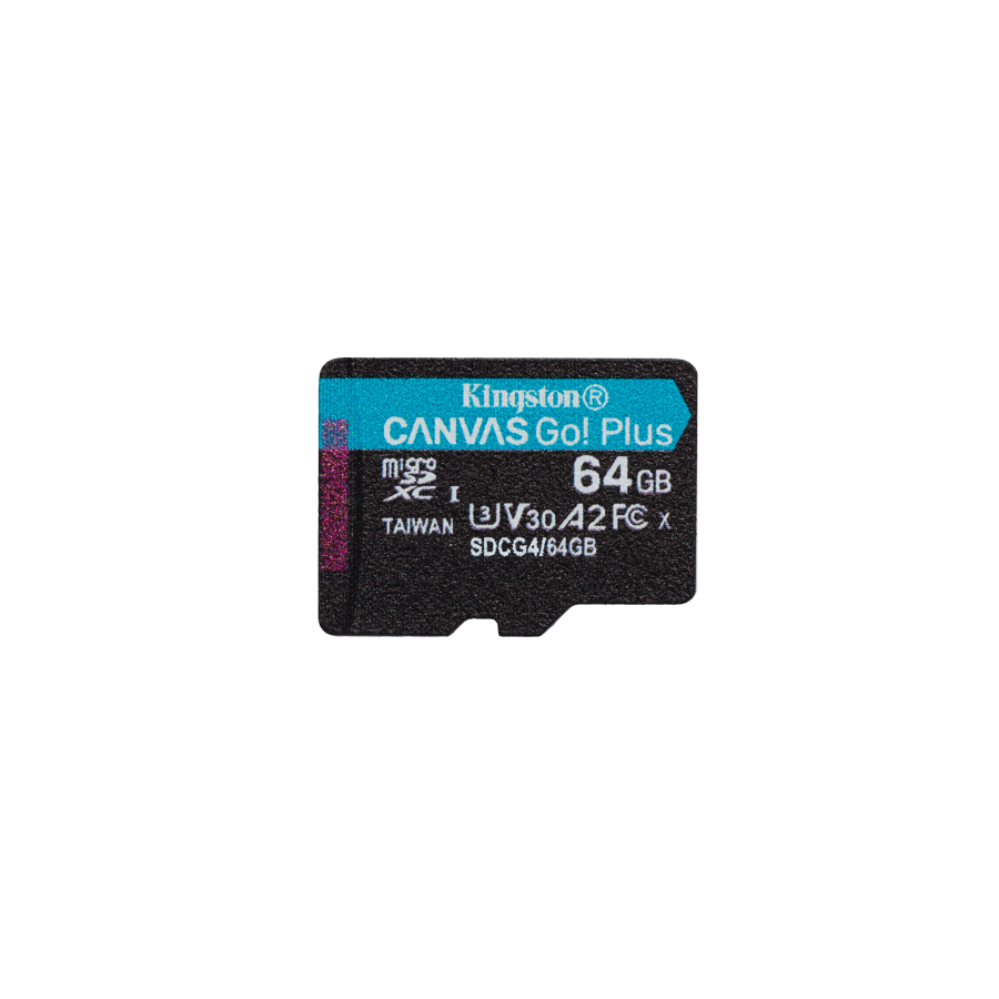26789-Kingston Technology 64GB microSDXC Canvas Go Plus Gen4 200R A2 U3 Paquete individual sin ADP 26789-Kingston Technology 64GB microSDXC Canvas Go Plus Gen4 200R A2 U3 Paquete individual sin ADP