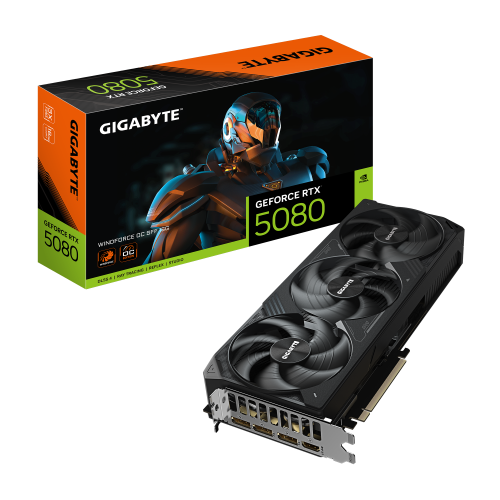 26999-GIGABYTE GeForce RTX 5080 WINDFORCE OC SFF 16G Tarjeta Grafica - 16GB GDDR7, 256 bits, PCI-E 5.0, 2670MHz Frecuenc