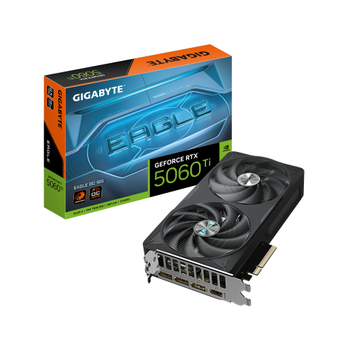 27018-GIGABYTE GeForce RTX 5060 Ti EAGLE OC 16G Tarjeta Grafica - 16 GB GDDR7, 128 bits, PCI-E 5.0, 2617 MHz Frecuencia