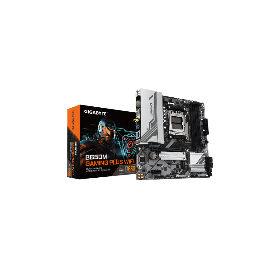 27022-GIGABYTE B650M GAMING PLUS WIFI Placa base - Procesadores AMD Ryzen 9000, VRM de 5+2+2 fases, hasta 8000 MHz DDR5, 27022-GIGABYTE B650M GAMING PLUS WIFI Placa base - Procesadores AMD Ryzen 9000, VRM de 5+2+2 fases, hasta 8000 MHz DDR5,