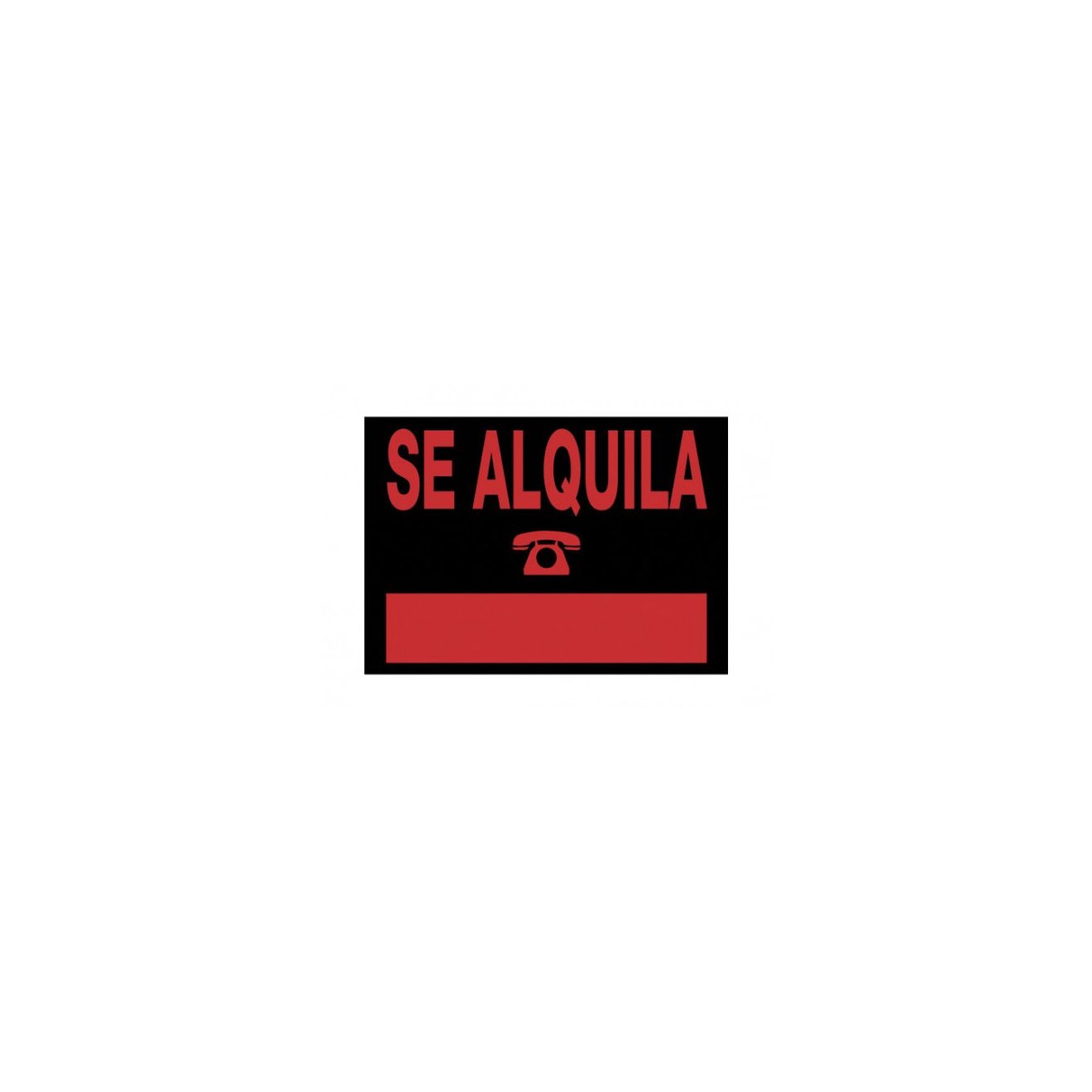 CARTEL SE ALQUILA 350X250 MM PVC NEGRO ARCHIVO 2000 6168 NE