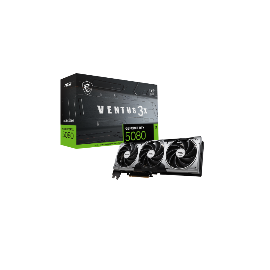 27189-MSI VENTUS GeForce RTX5080 16G 3X OC NVIDIA GeForce RTX 5080 16 GB GDDR7 27189-MSI VENTUS GeForce RTX5080 16G 3X OC NVIDIA GeForce RTX 5080 16 GB GDDR7