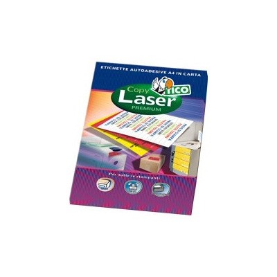 CAJA 70 HOJAS ETIQUETAS AMARILLO FLUORESCENTE CON MaRGENES LaSER INYECCIoN DE TINTA FOTOCOPIADORAS 70X36 MM TICO LP4FG 7036