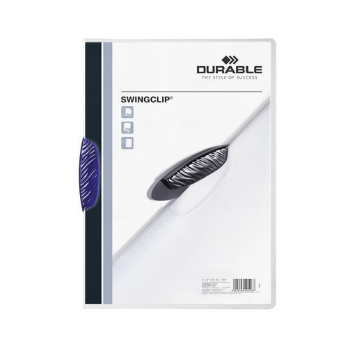 27580-DOSSIER CON CLIP SWINGCLIP 30 H A4 AZUL DURABLE 2260-07