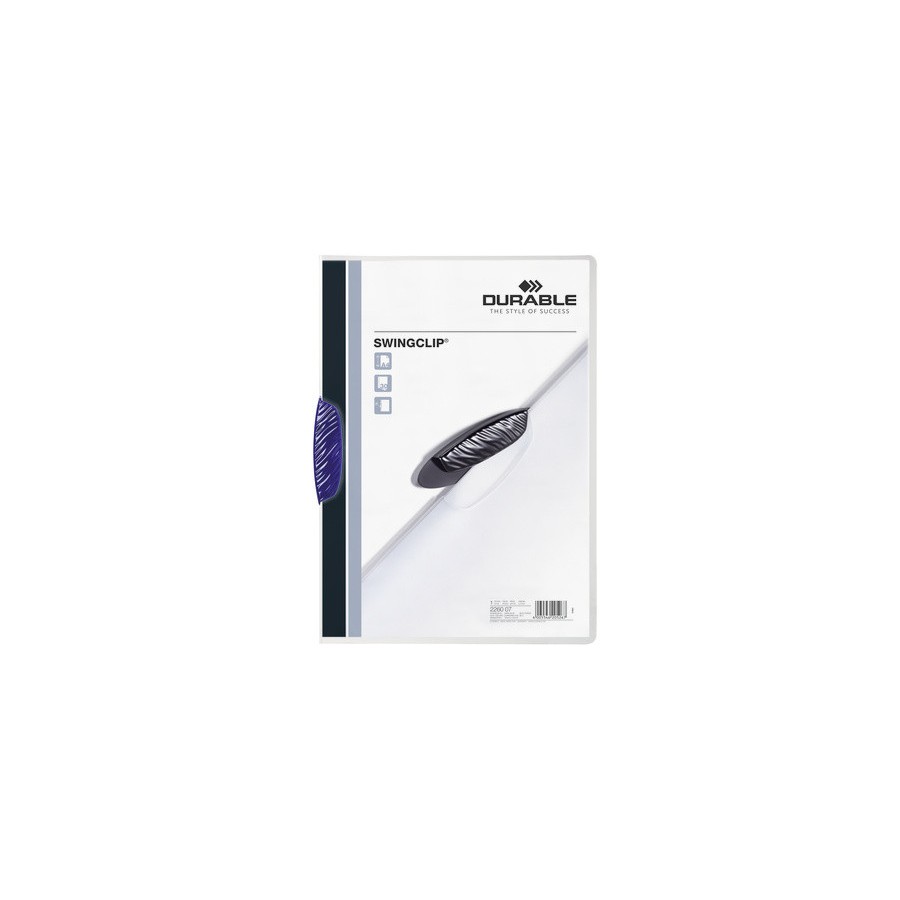 27580-DOSSIER CON CLIP SWINGCLIP 30 H A4 AZUL DURABLE 2260-07 27580-DOSSIER CON CLIP SWINGCLIP 30 H A4 AZUL DURABLE 2260-07