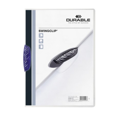 27580-DOSSIER CON CLIP SWINGCLIP 30 H A4 AZUL DURABLE 2260-07