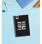 27637-AGENDA ESCOLAR 2025-2026 COOL 8o 120X164 SEMANA VISTA HORIZONTAL NEGRO+ FINOCAM 645000326