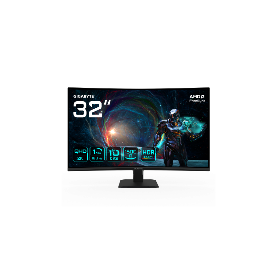 27821-GIGABYTE GS32QCA 31.5" Monitor Curvo para Gaming QHD - 2560 x 1440, 180Hz, 1ms, 250 cd/m2, FreeSync, HDR Ready, HD 27821-GIGABYTE GS32QCA 31.5" Monitor Curvo para Gaming QHD - 2560 x 1440, 180Hz, 1ms, 250 cd/m2, FreeSync, HDR Ready, HD