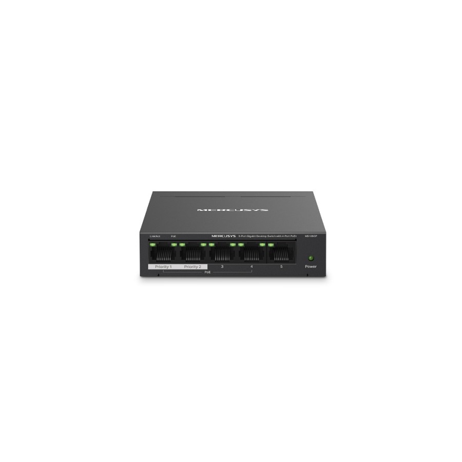 27905-Mercusys MS105GP switch Gigabit Ethernet (10/100/1000) Energia sobre Ethernet (PoE) Negro 27905-Mercusys MS105GP switch Gigabit Ethernet (10/100/1000) Energia sobre Ethernet (PoE) Negro