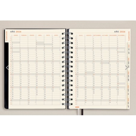 27939-AGENDA 16 MESES SEPTIEMBRE 2025-DICIEMBRE 2026 TEMPUS 4o 155X212 SEMANA VISTA VERTICAL NEGRO+ FINOCAM 626600126