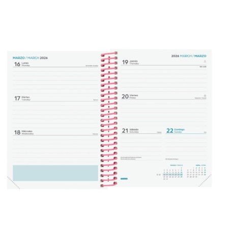 28048-AGENDA ESCOLAR 2025-2026 DIVA 8o 120X164 SEMANA VISTA HORIZONTAL SPRING+ FINOCAM 536100426