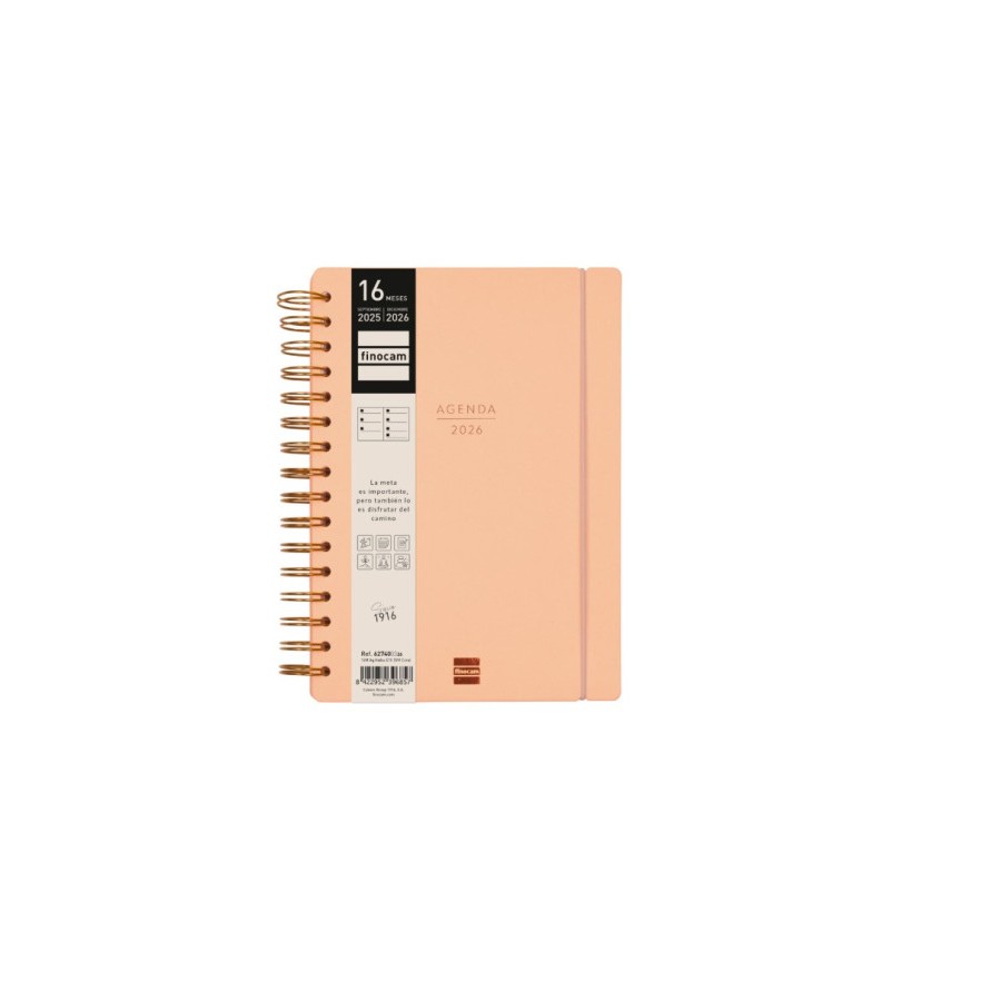 28066-AGENDA 16 MESES SEPTIEMBRE 2025-DICIEMBRE 2026 HAIKU E10-155X212 SEMANA VISTA HORIZONTAL CORAL+ FINOCAM 627400326