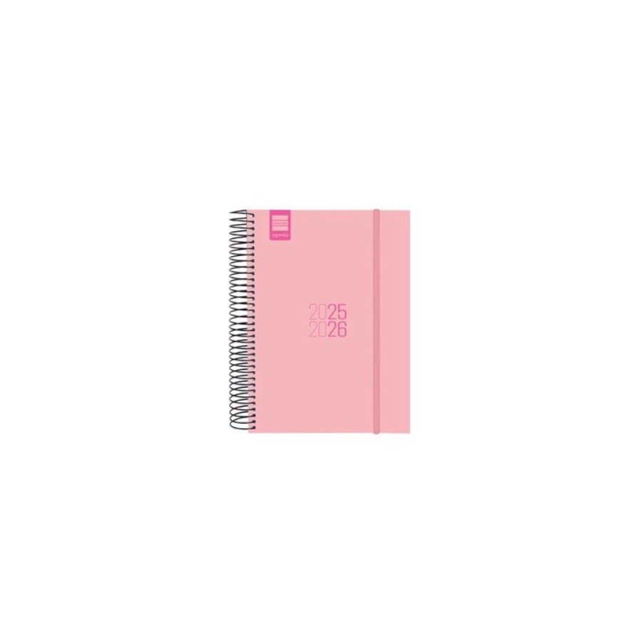 28098-AGENDA ESCOLAR 2025-2026 ESPIR E10-155X212 1DIA PAGINA NEGRO+ FINOCAM 633126026